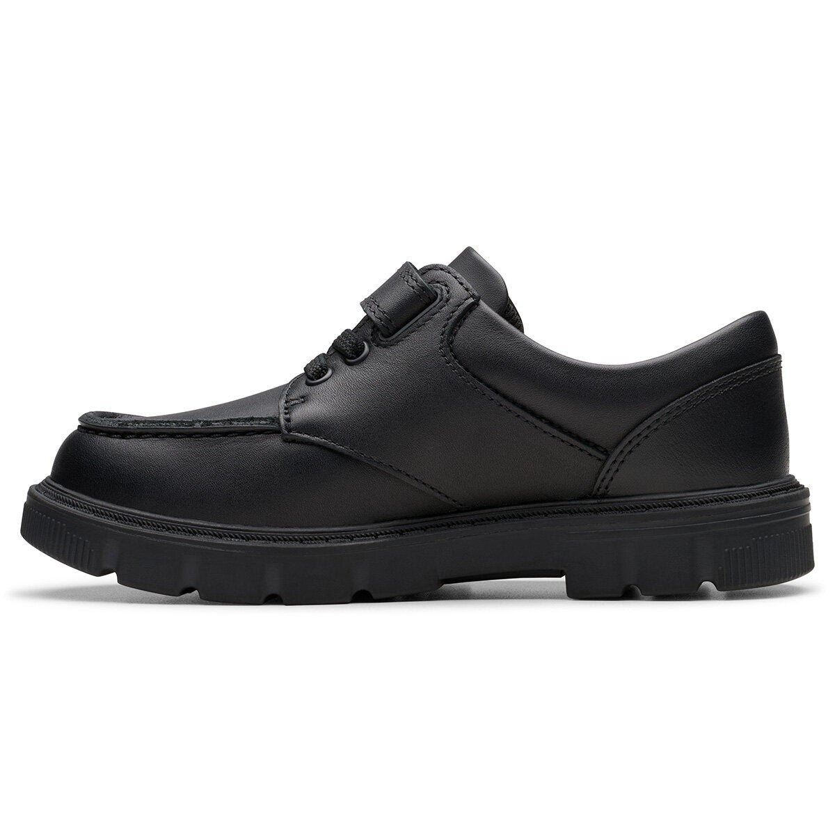 Clarks Kids Lorcam Edge Black Leather Shoes | Costco UK