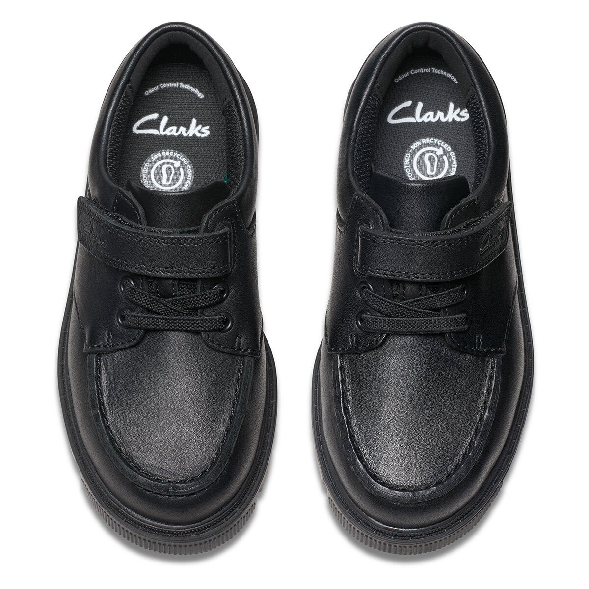 Clarks Kids Lorcam Edge Black Leather Shoes | Costco UK