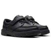 Clarks Kids Lorcam Edge Black Leather Shoes | Costco UK