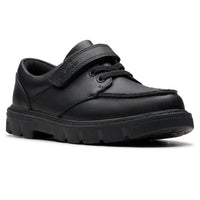 Clarks Kids Lorcam Edge Black Leather Shoes | Costco UK