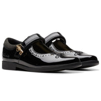 Clarks Kids Lock Magic Black Patent Shoes | Costco UK