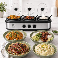 SensioHome Gourmet Triple Slow Cooker & Warming Station 7.1L