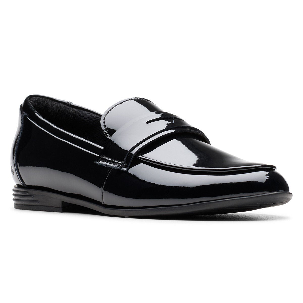 Clarks Kids Finja Bright Black Patent Junior/Youth Shoes ...