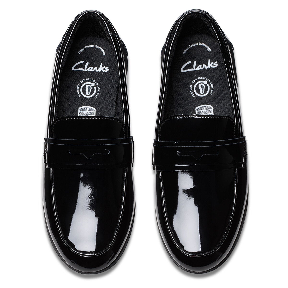 Clarks Kids Finja Bright Black Patent Junior/Youth Shoes ...