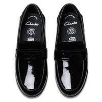 Clarks Kids Finja Bright Black Patent Junior/Youth Shoes ...