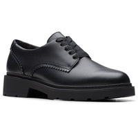 Clarks Kids Eris Pure Black Leather Shoes | Costco UK