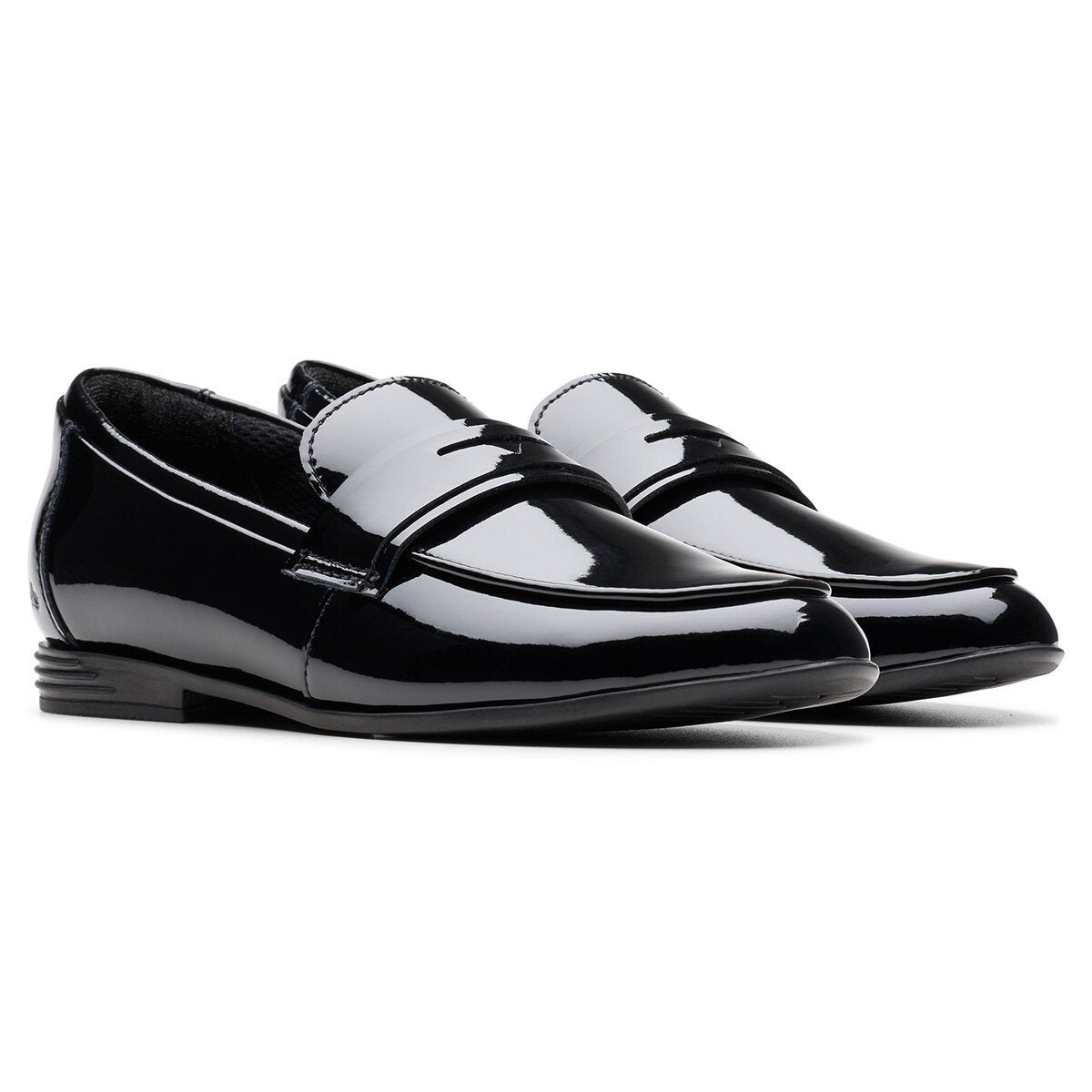 Clarks Kids Finja Bright Black Patent Junior/Youth Shoes ...