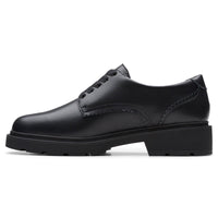 Clarks Kids Eris Pure Black Leather Shoes | Costco UK
