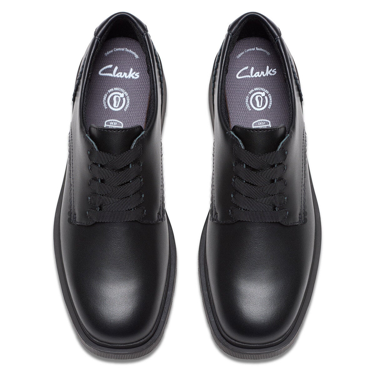 Clarks Kids Eris Pure Black Leather Shoes | Costco UK