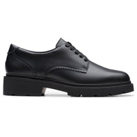 Clarks Kids Eris Pure Black Leather Shoes | Costco UK