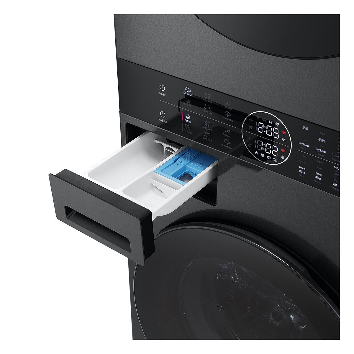 LG WT1210BBTN1, 12kg/10kg, 1400rpm, WashTower, A/A+++ Rated in Black Steel