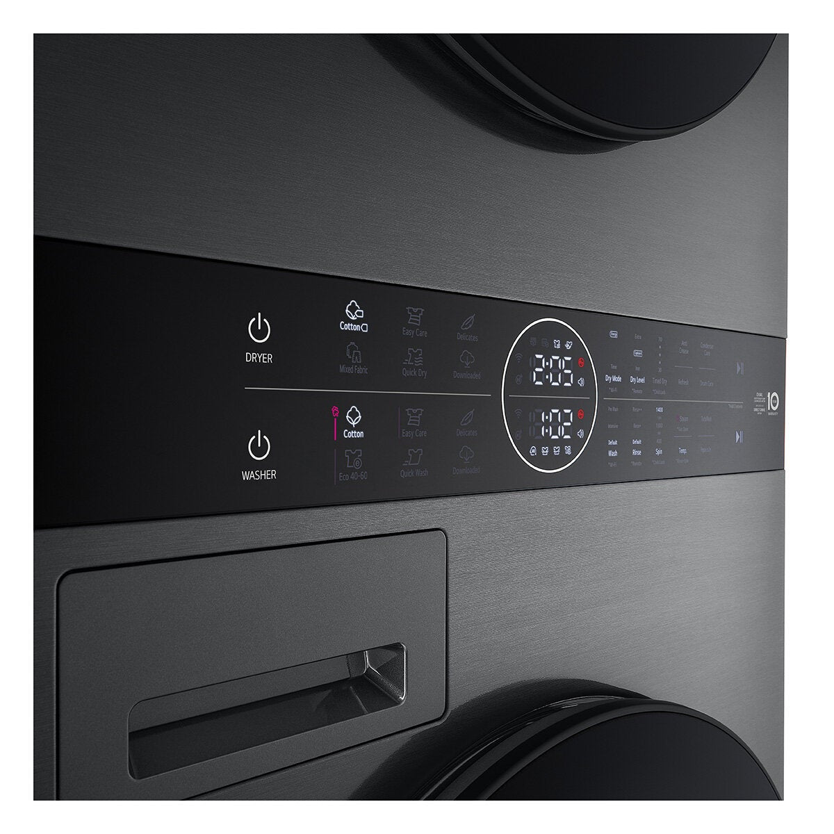 LG WT1210BBTN1, 12kg/10kg, 1400rpm, WashTower, A/A+++ Rated in Black Steel