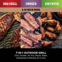 Ninja OG703UK Woodfire Electric BBQ Grill & Smoker in Grey