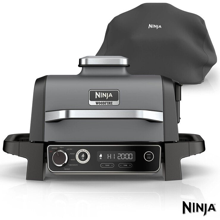 Ninja OG703UK Woodfire Electric BBQ Grill & Smoker in Grey