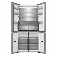 Hisense KitchenFit RQ768N4GVE, Non Plumbed Multidoor Fridge Freezer, E Rated In Silver Glass