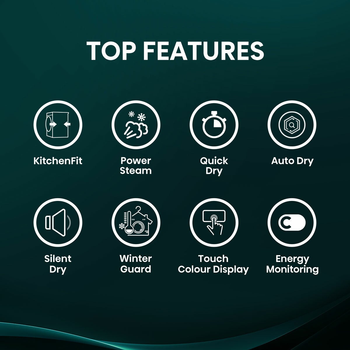 Hisense KitchenFit 5i Series DH5I904BBBC, 9kg Heat Pump Dryer, A+++ Rated in Black
