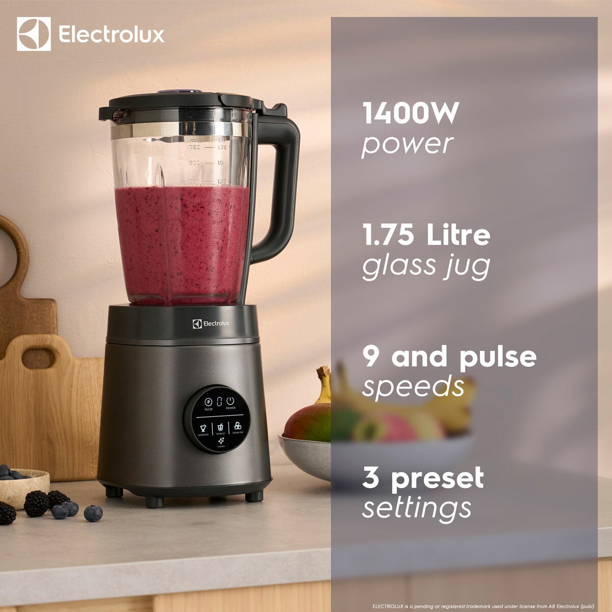 Electrolux SDA2877ELGRY 1400W Digital Blender With Grinder in Grey