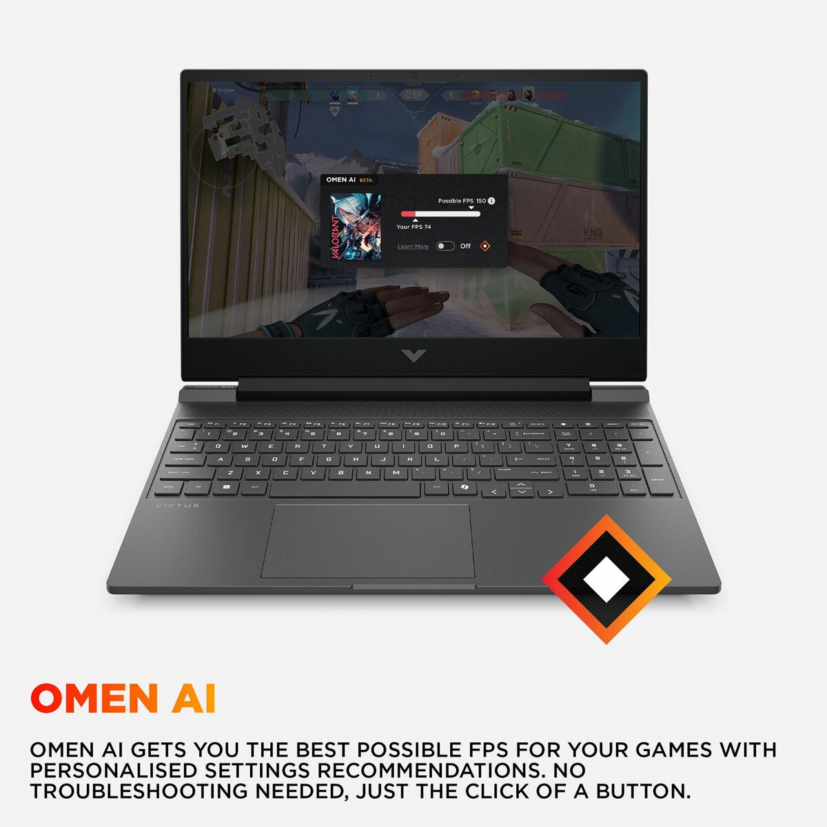 HP Victus, Intel Core 5, 16GB RAM, 512GB SSD, NVIDIA GeForce RTX 5060. 15.6 inch Gaming Laptop, 15-fa2000na