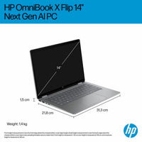 HP Omnibook X Flip, Copilot+ PC, Intel Core Ultra 5, 16GB RAM, 512GB SSD, 14 Inch Convertible 2 in 1 Laptop, 14-fm0005na