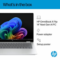 HP Omnibook X Flip, Copilot+ PC, Intel Core Ultra 5, 16GB RAM, 512GB SSD, 14 Inch Convertible 2 in 1 Laptop, 14-fm0005na