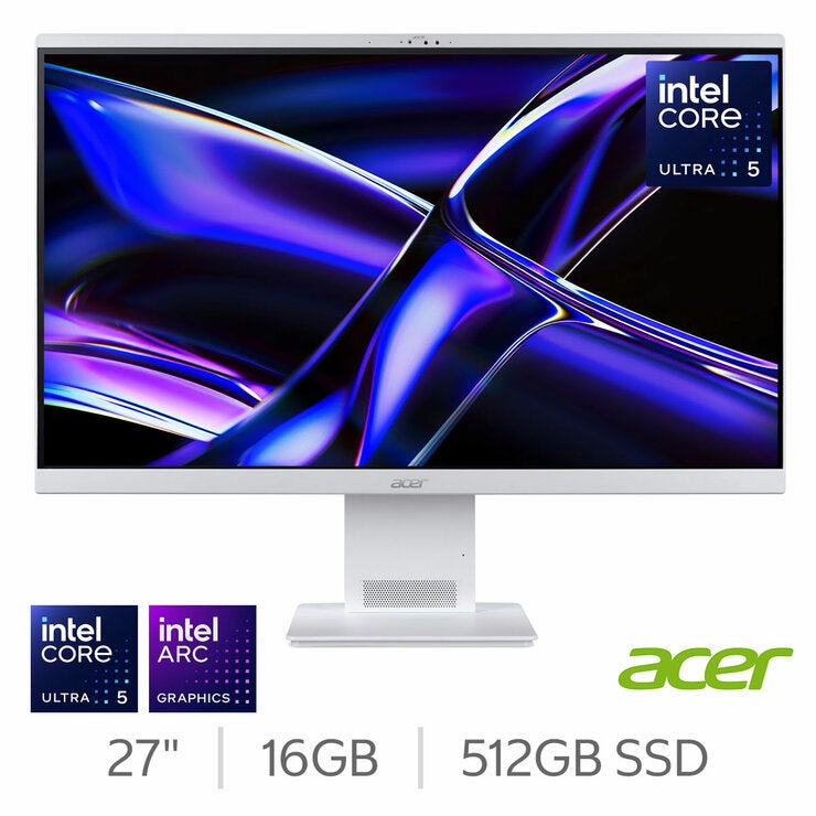 Acer S27-B, Intel Core Ultra 5, 16GB RAM, 512GB SSD, 27 Inch All in One Desktop PC, DQ.BSAEK.001