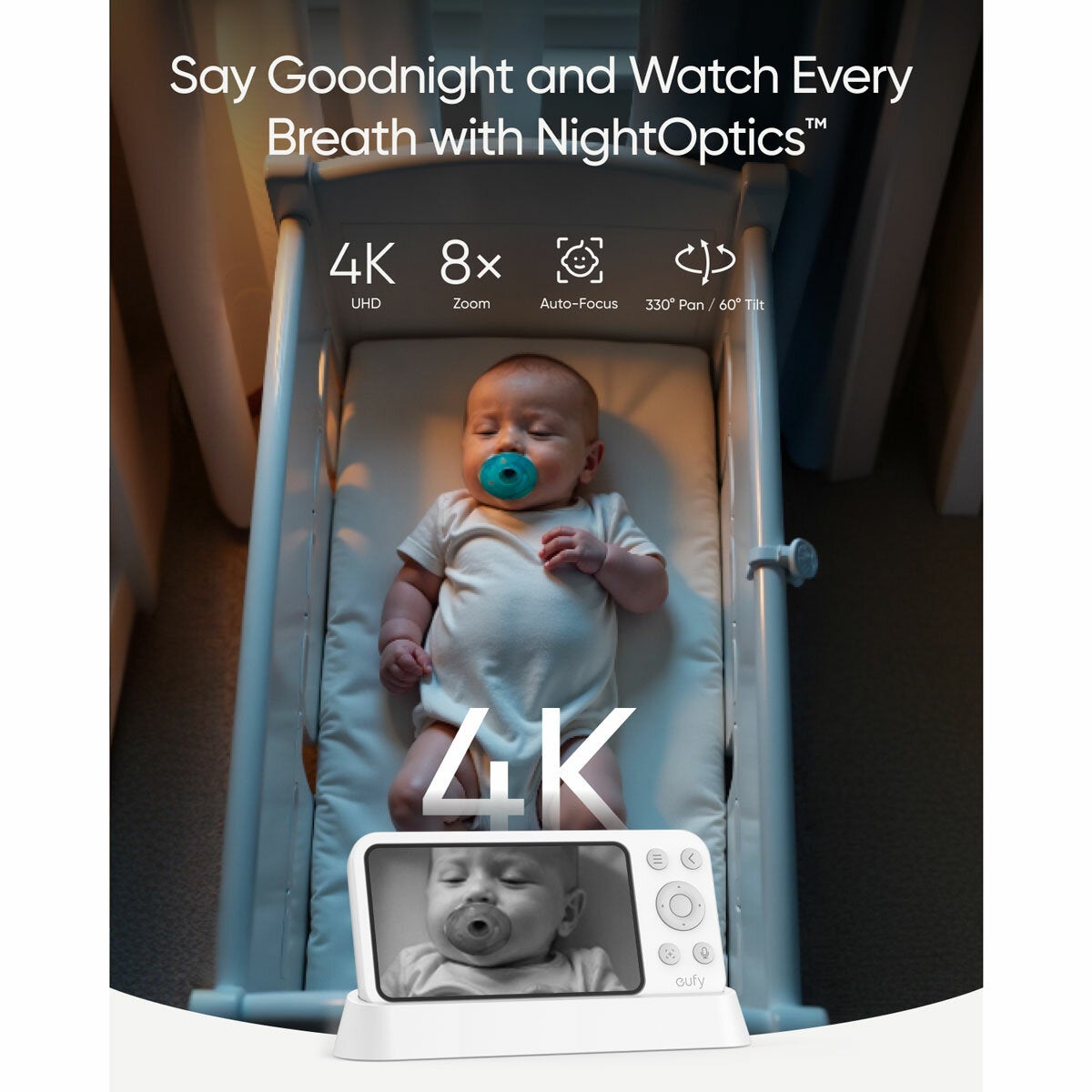 eufy E21 5" Smart Video Baby Monitor with 4K Pan-Tilt Camera