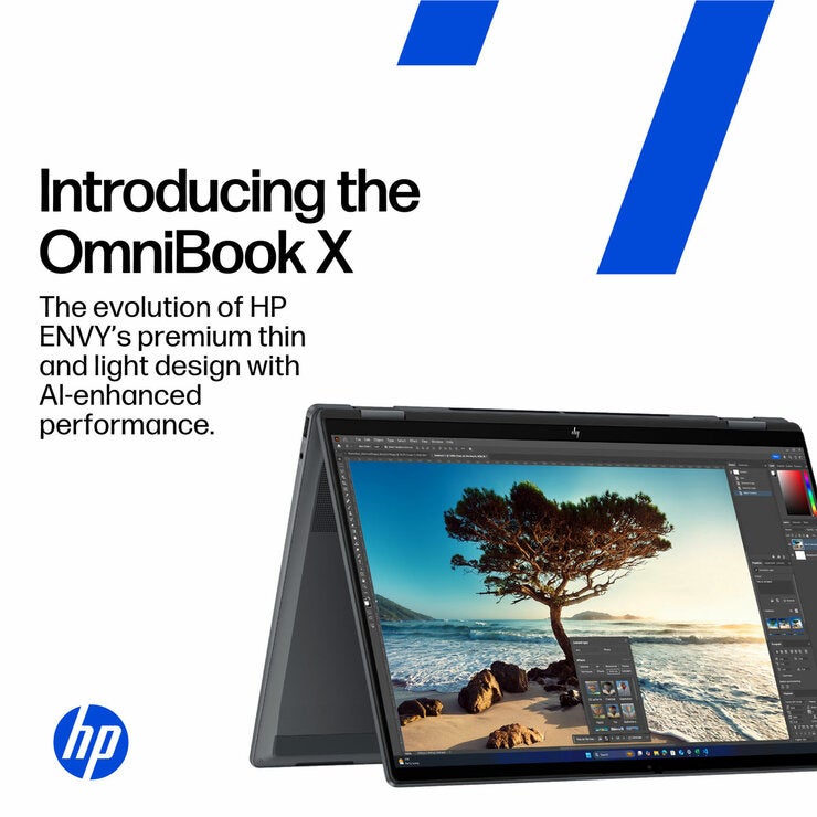 HP Omnibook X Flip, AMD Ryzen AI 7, 16GB RAM, 1TB SSD, 14 Inch Convertible 2 in 1 OLED Laptop, 14-fk0009na