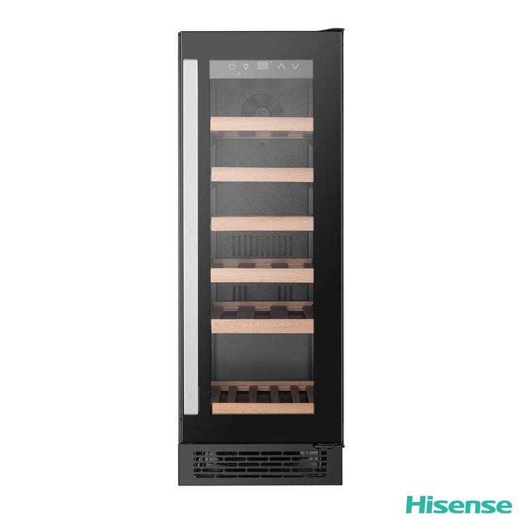 Hisense RW058B3ABGF, 19 Bottle Freestanding, Single Zone Wine Cooler, G Rated in Black
