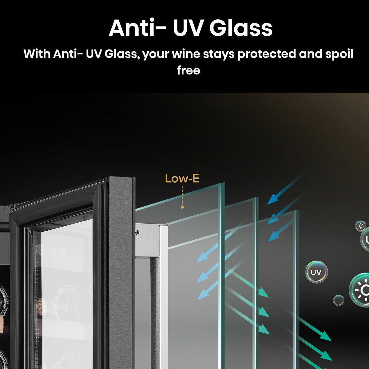 Hisense RW058B3ABGF, 19 Bottle Freestanding, Single Zone Wine Cooler, G Rated in Black