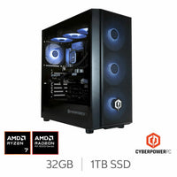 CyberPower, AMD Ryzen 7, 32GB RAM, 1TB SSD, AMD Radeon RX 9070, Gaming Desktop PC