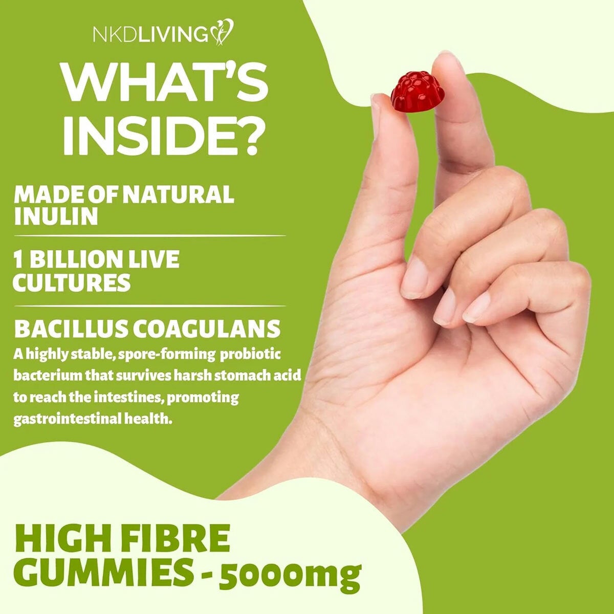 NKD Living Fibre Gummies, 2 x 60 Count