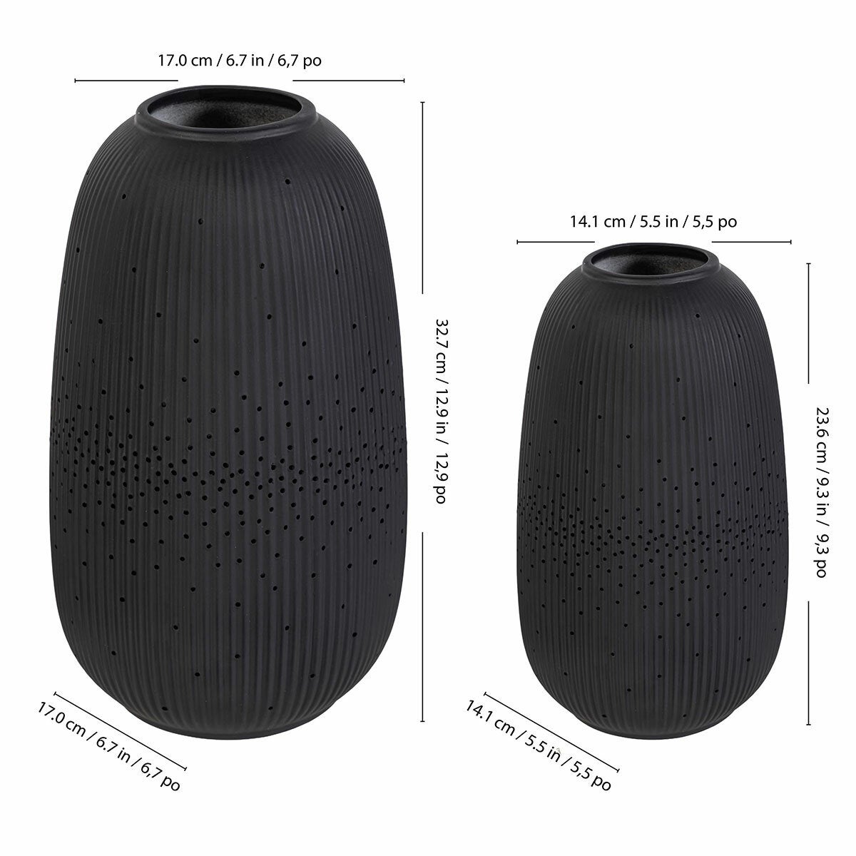 Evergreen LED Porcelain Lantern, 2 Piece Set in 2 Colours