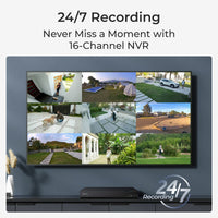 Reolink 12MP (4K+) UHD NVR PoE 16 x Channel / 8 x Turret Camera Kit with 4TB HHD