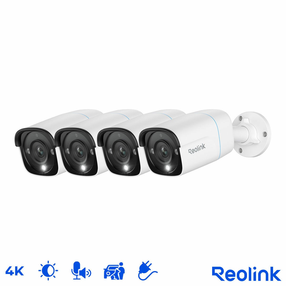 Reolink 8MP (4K) UHD NVR PoE Bullet Add on Cam 4 Pack