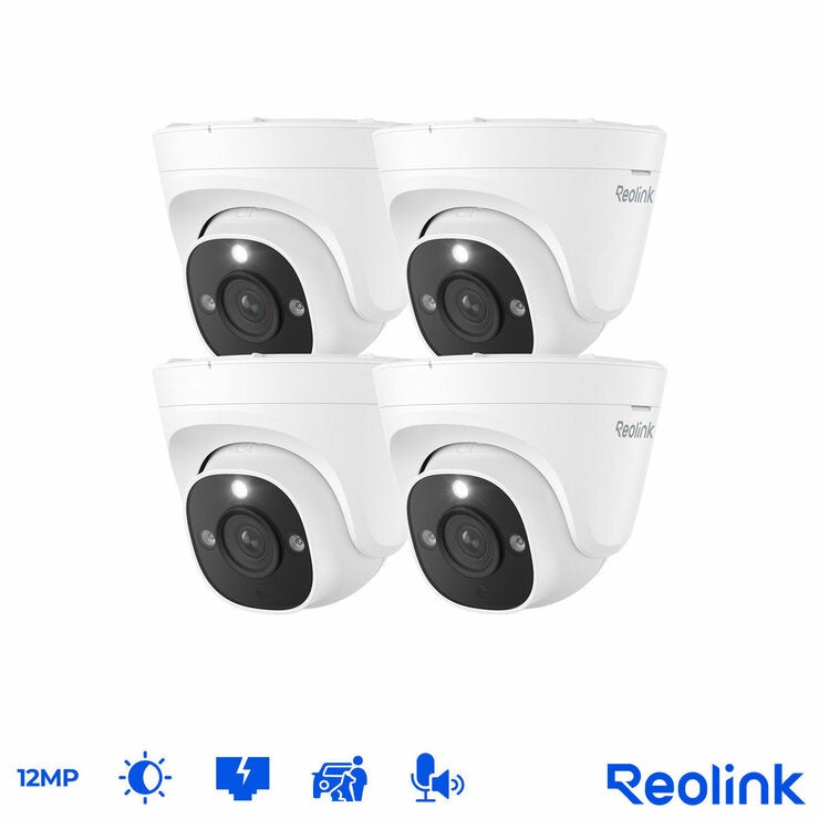 Reolink 12MP (4K+) UHD NVR PoE Turret Add-On Cam 4 Pack
