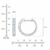1.00ctw Round Brilliant Cut Diamond Hoop Earrings, 14ct White Gold