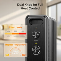 Dreo DR-HSH033 9 Fins 2000W Oil Filled Radiator With Knob Control