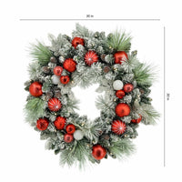 30 Inch Pre-Lit Flocked Christmas Wreath