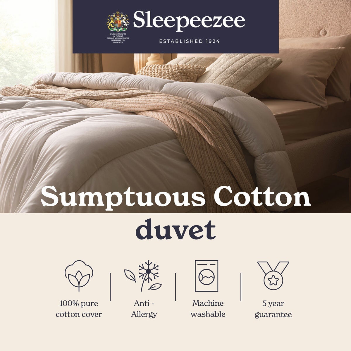 Sleepeezee Sumptuous Cotton 10.5 Tog Duvet In 4 Sizes