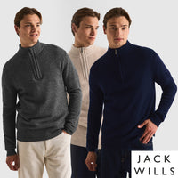 Jack Wills Men's Cashmere Blend 1/4 Zip Top