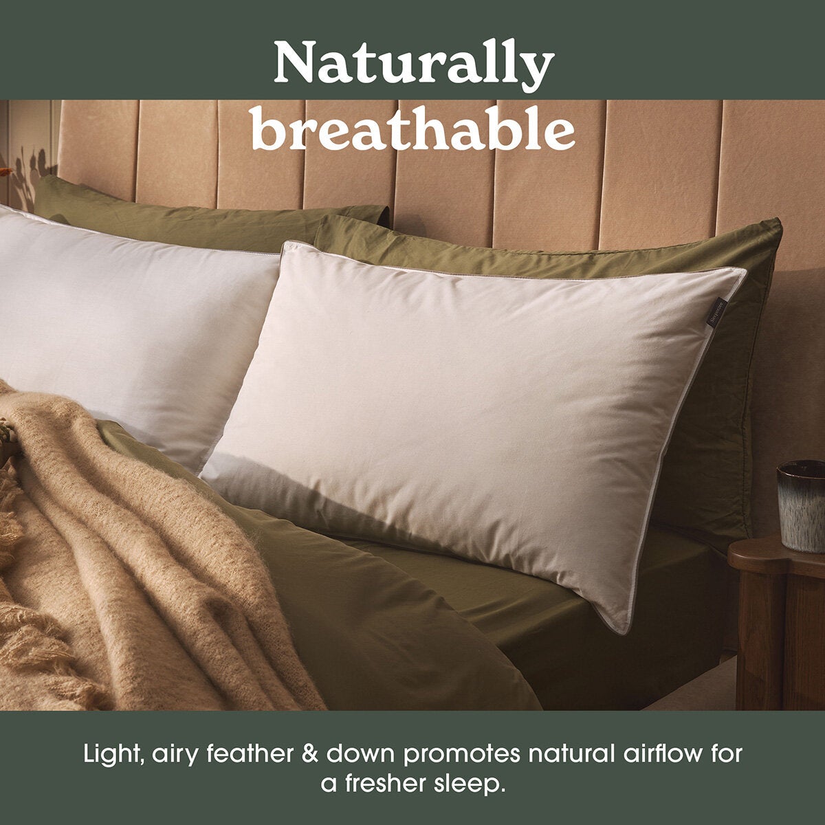 Sleepeezee Natural Comfort Feather & Down Pillow, 48 x 74 cm