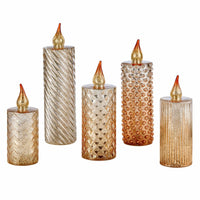 Glass LED Candles - Set Of 5