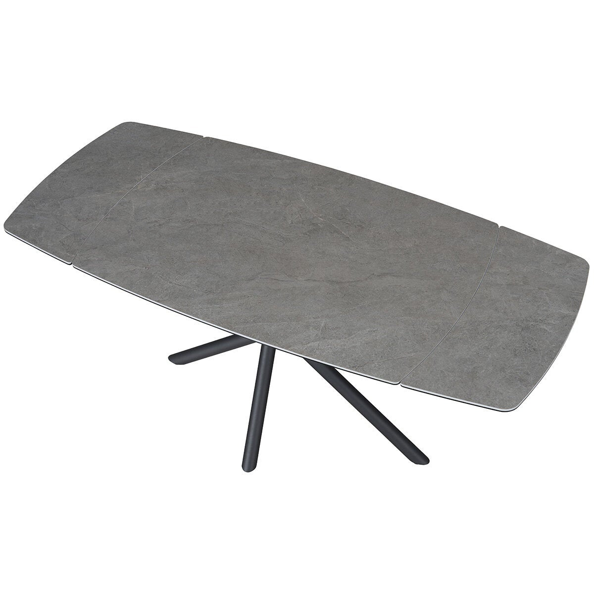 Indus Valley Skylar Small Ceramic Extending Dining Table + 6 Grey Chairs, Seats 6