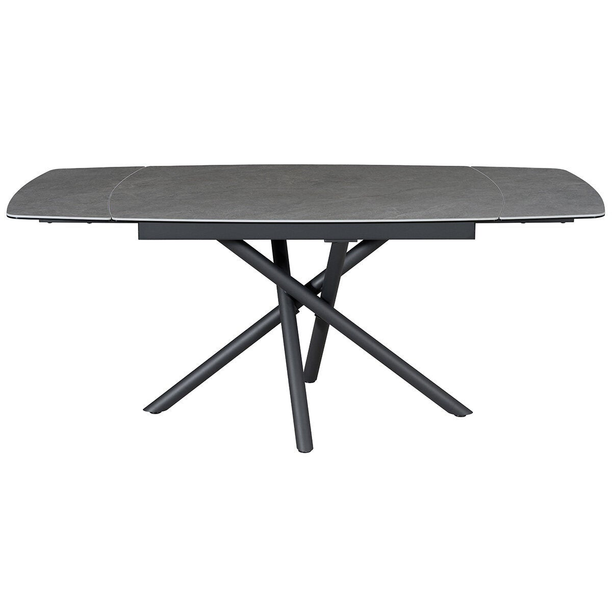 Indus Valley Skylar Small Ceramic Extending Dining Table + 6 Grey Chairs, Seats 6