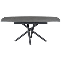 Indus Valley Skylar Small Ceramic Extending Dining Table + 6 Grey Chairs, Seats 6