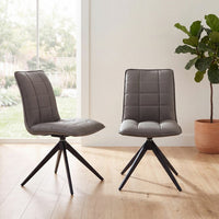Indus Valley Skylar Grey Faux Leather Dining Chair, 2 Pack