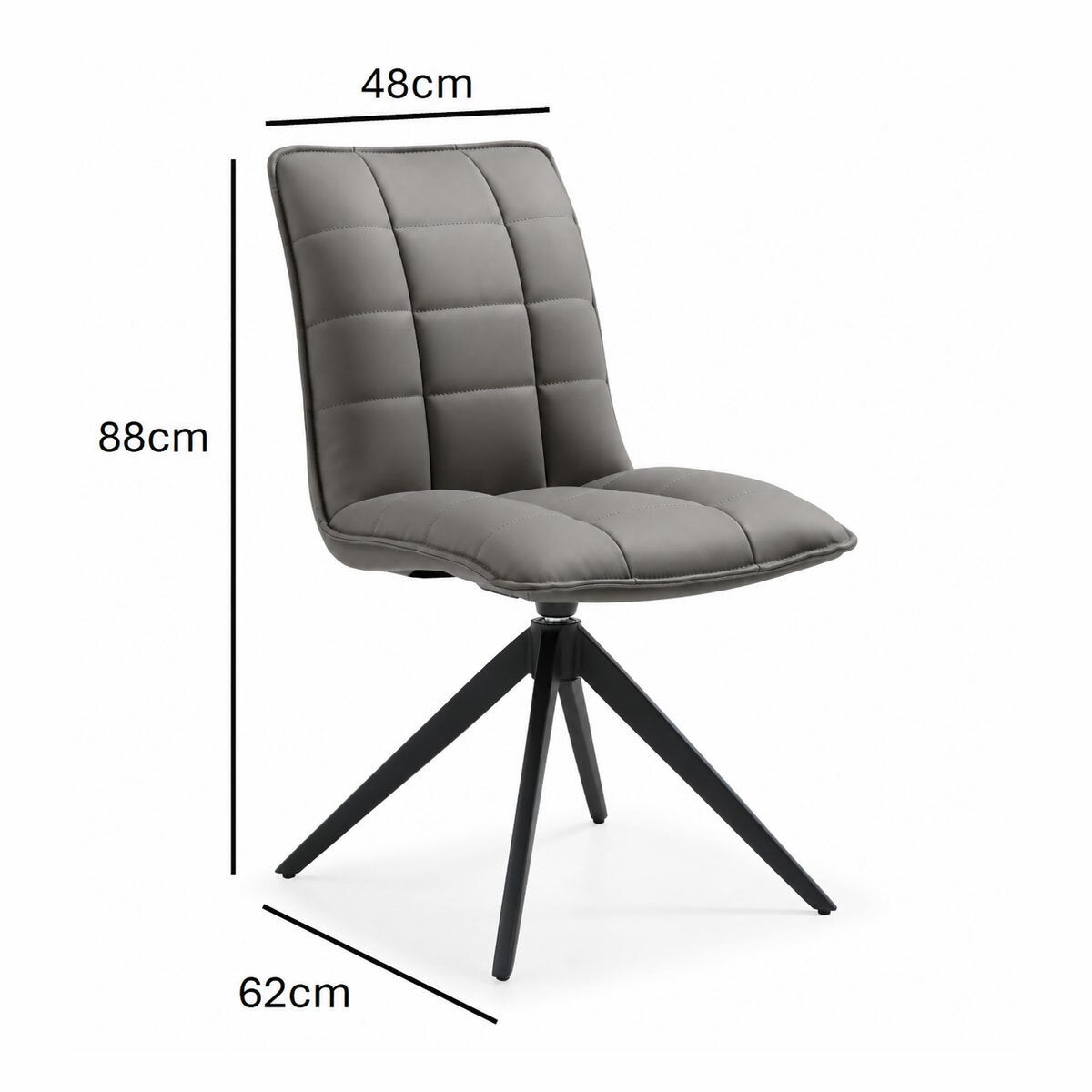 Indus Valley Skylar Grey Faux Leather Dining Chair, 2 Pack