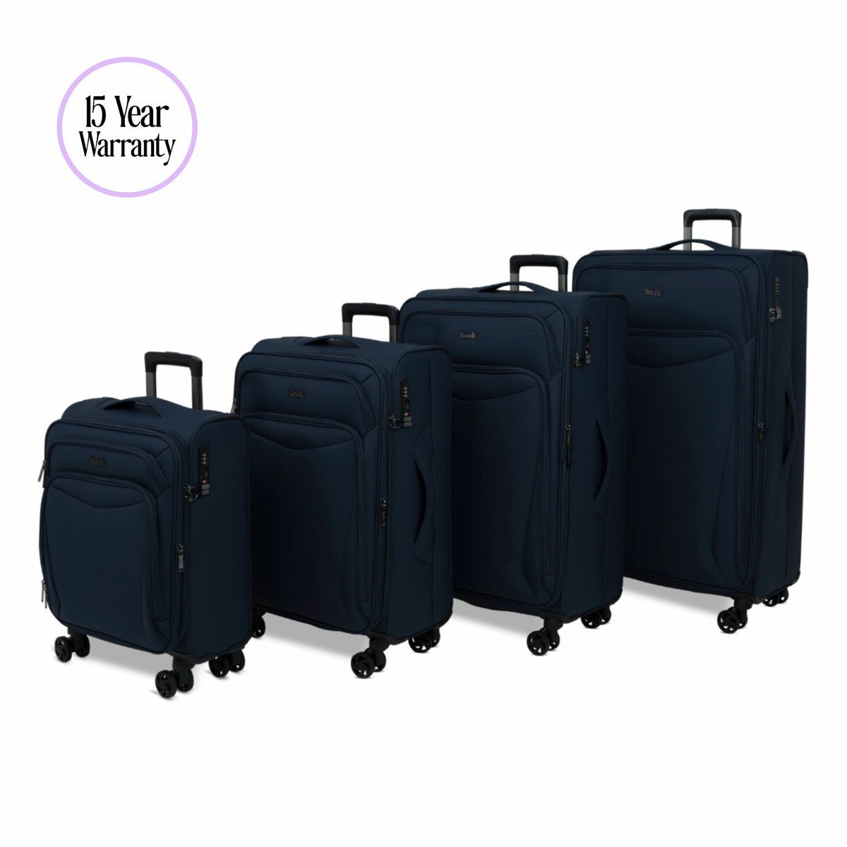 Rock Vitality Softside Suitcase 4 Piece Set in 4 Colours