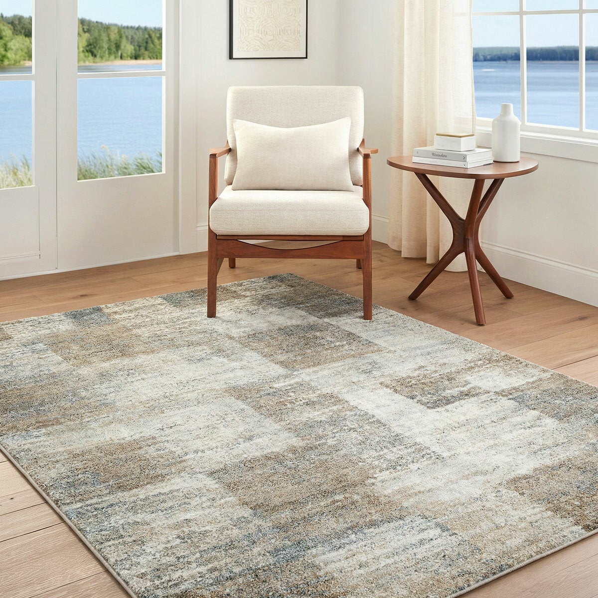 Livabliss Avellino Grey Check Rug, In 2 Sizes