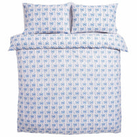 Cath Kidston Blue Ribbons And Bows Reversible Cotton Duvet Cover Set In 4 Sizes